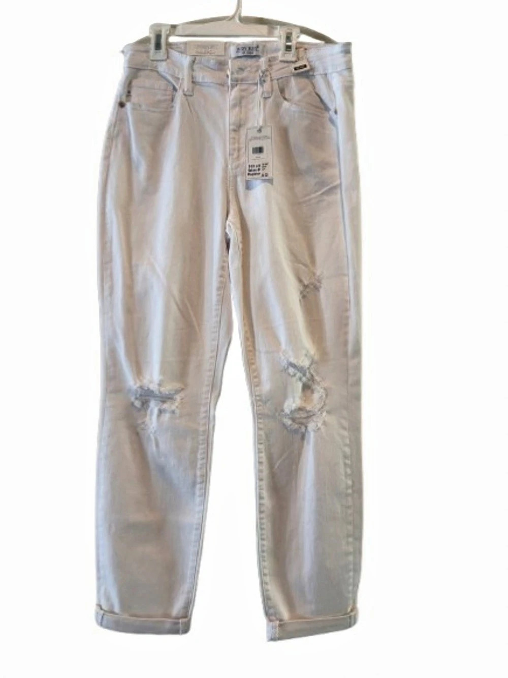 Judy Blue White Distressed Flare Jeans Distressed Skinny Jeans in White Size 4